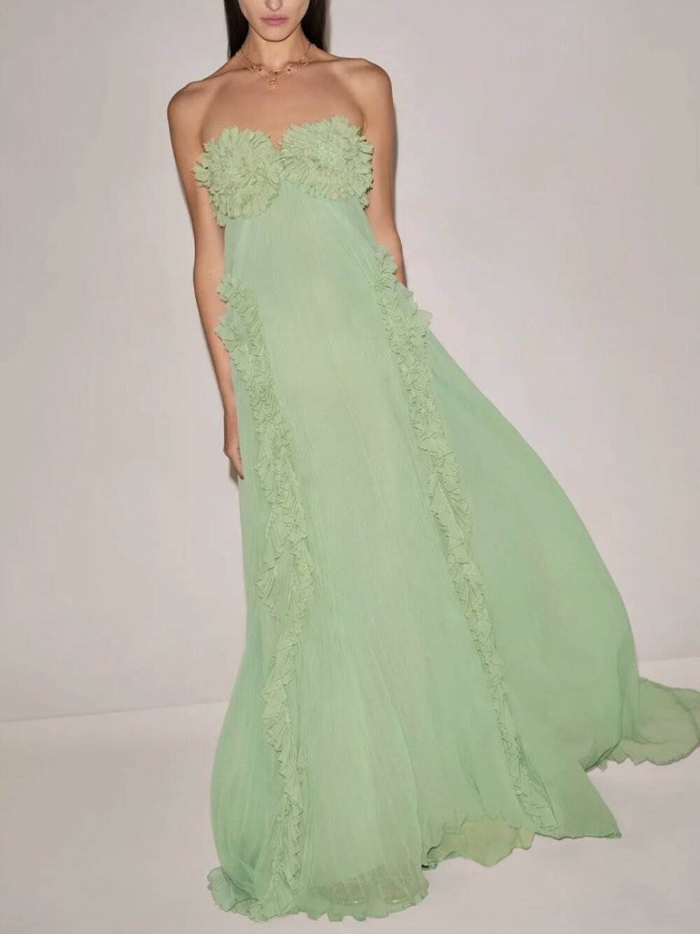 Alexis Odette Maxi Dress Gown - Pistachio Green Wedding Party Cocktail